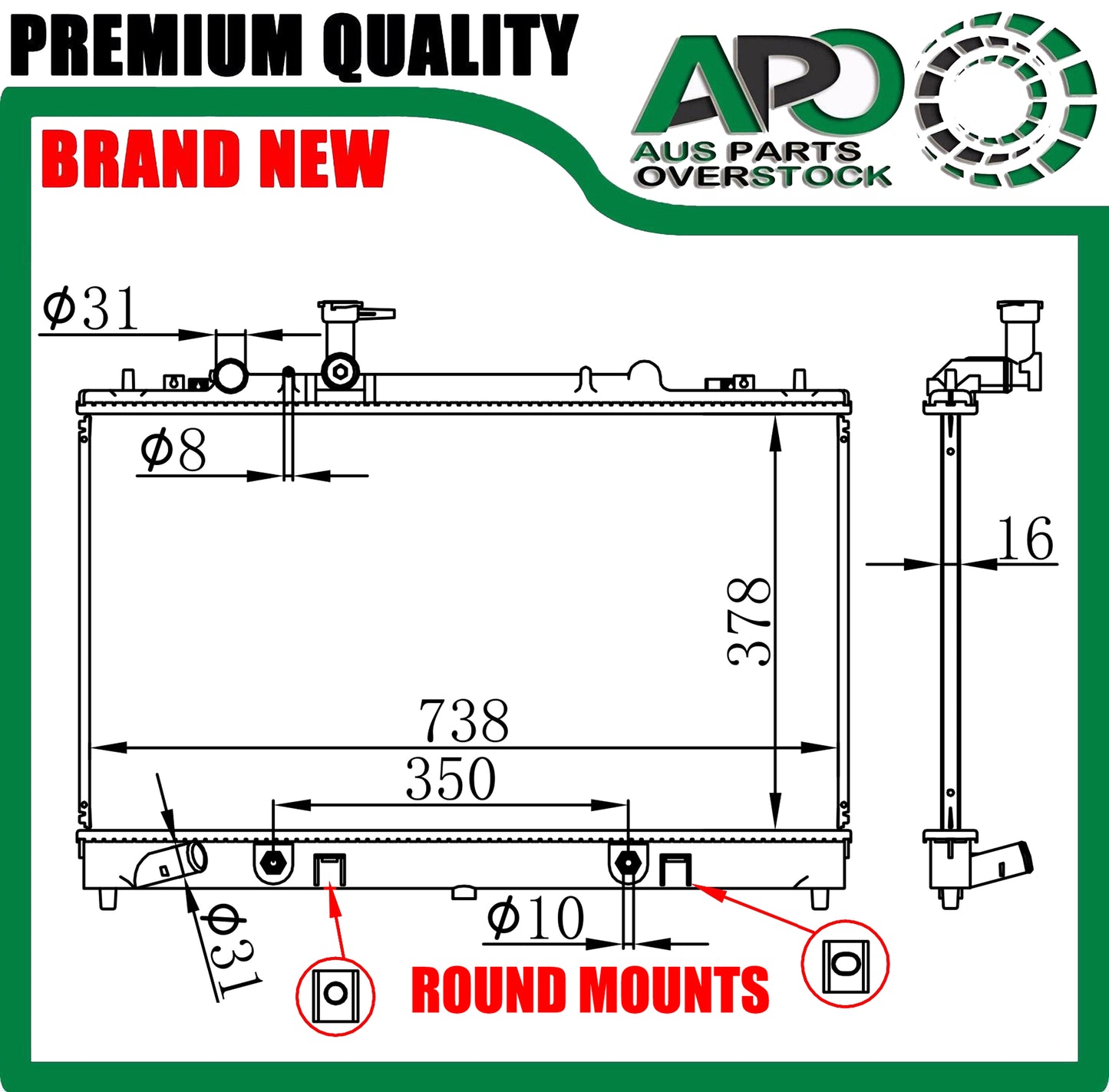 Radiator For MAZDA 6 GG Auto Manual 2002-On *Check Mount*