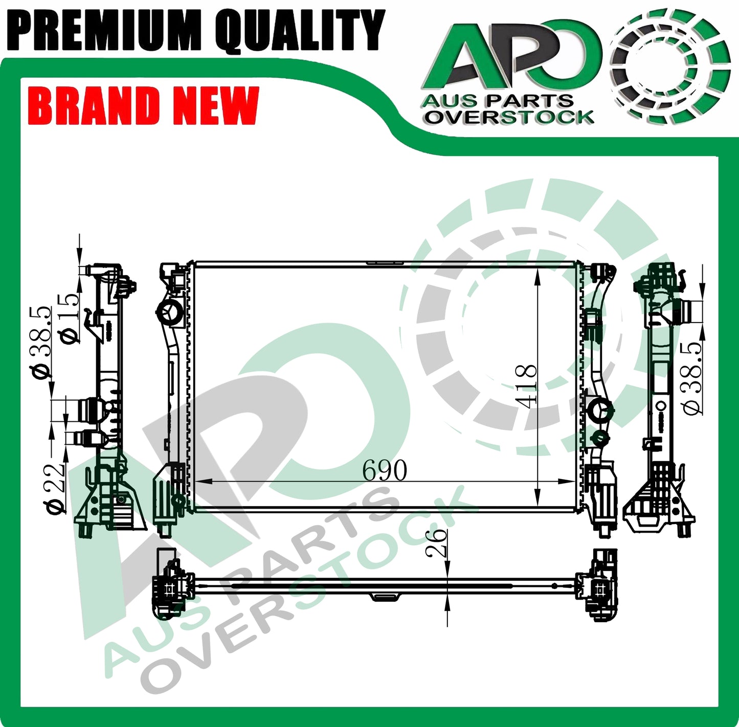 Radiator For Mercedes V-Class W477 V220 V250 / VITO W447 2.2 Diesel 3/2014-On