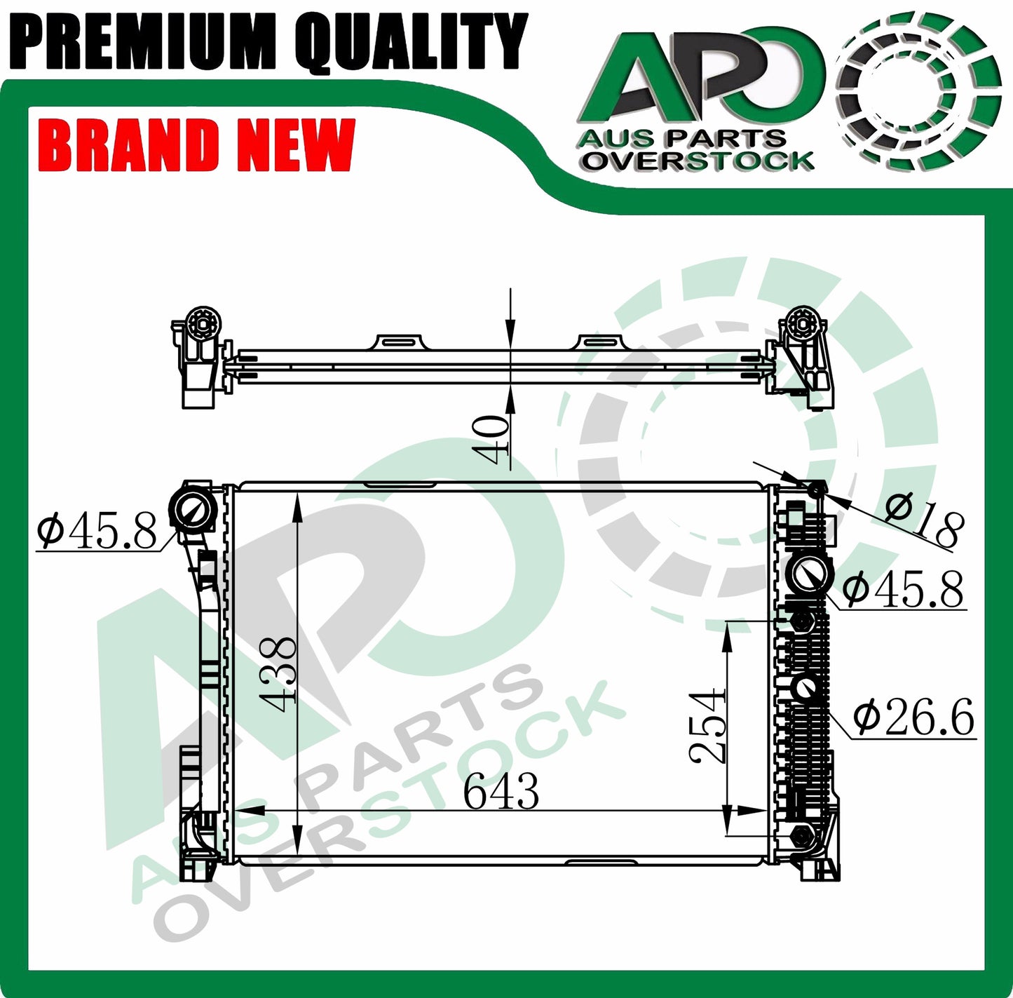 Radiator For MERCEDES GLK X204 GLK280 GLK300 GLK350 Auto 6/2008-On