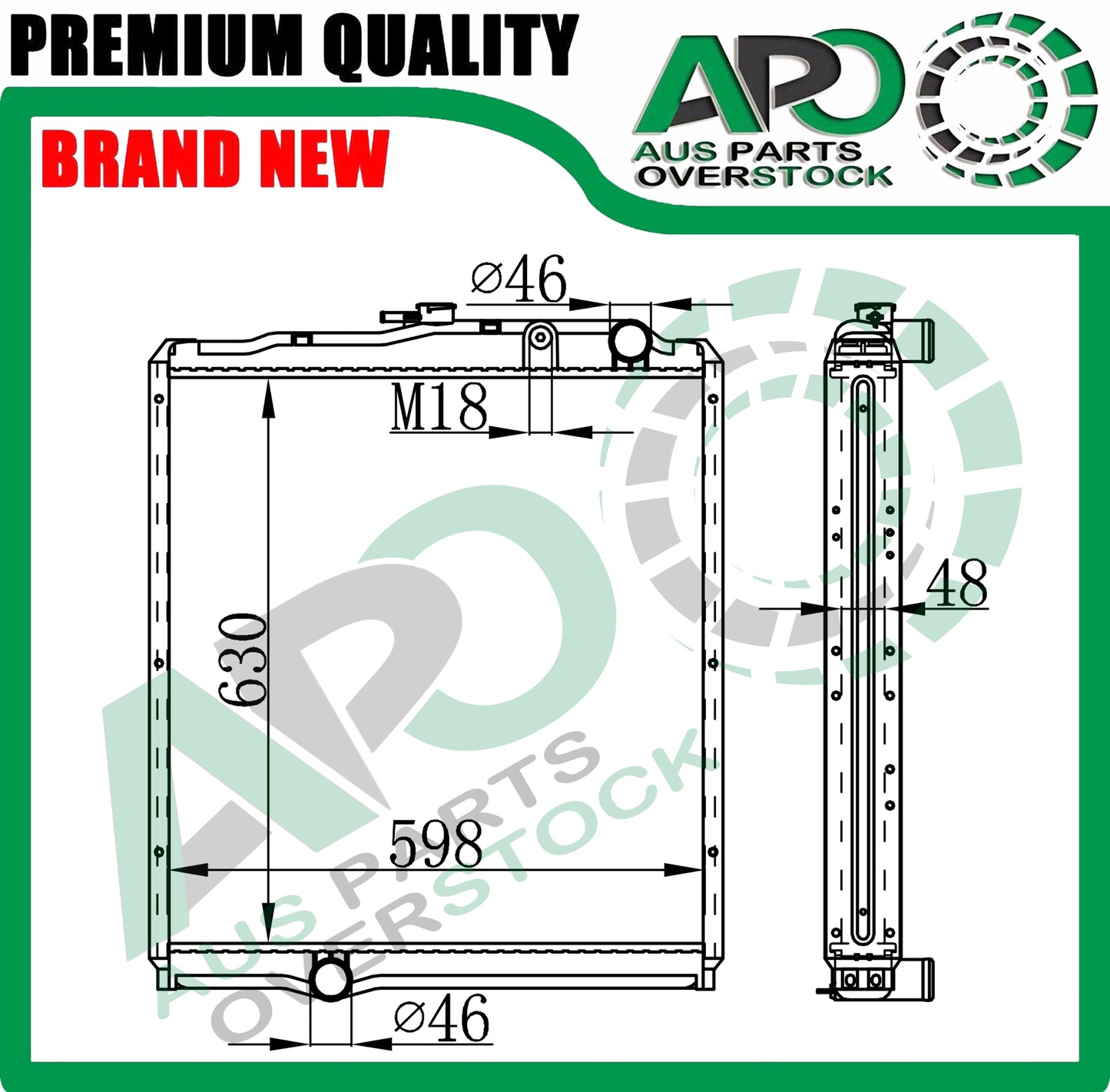 Radiator For Mitsubishi Fuso FK FM / Fighter SN SM Core Height 630mm