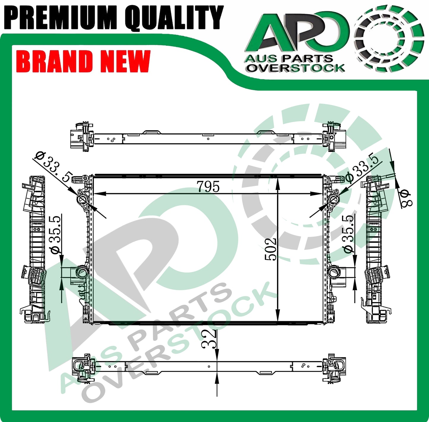 Premium Radiator For PORSCH PANAMERA 971 Petrol Diesel Hybrid 5/2016-On