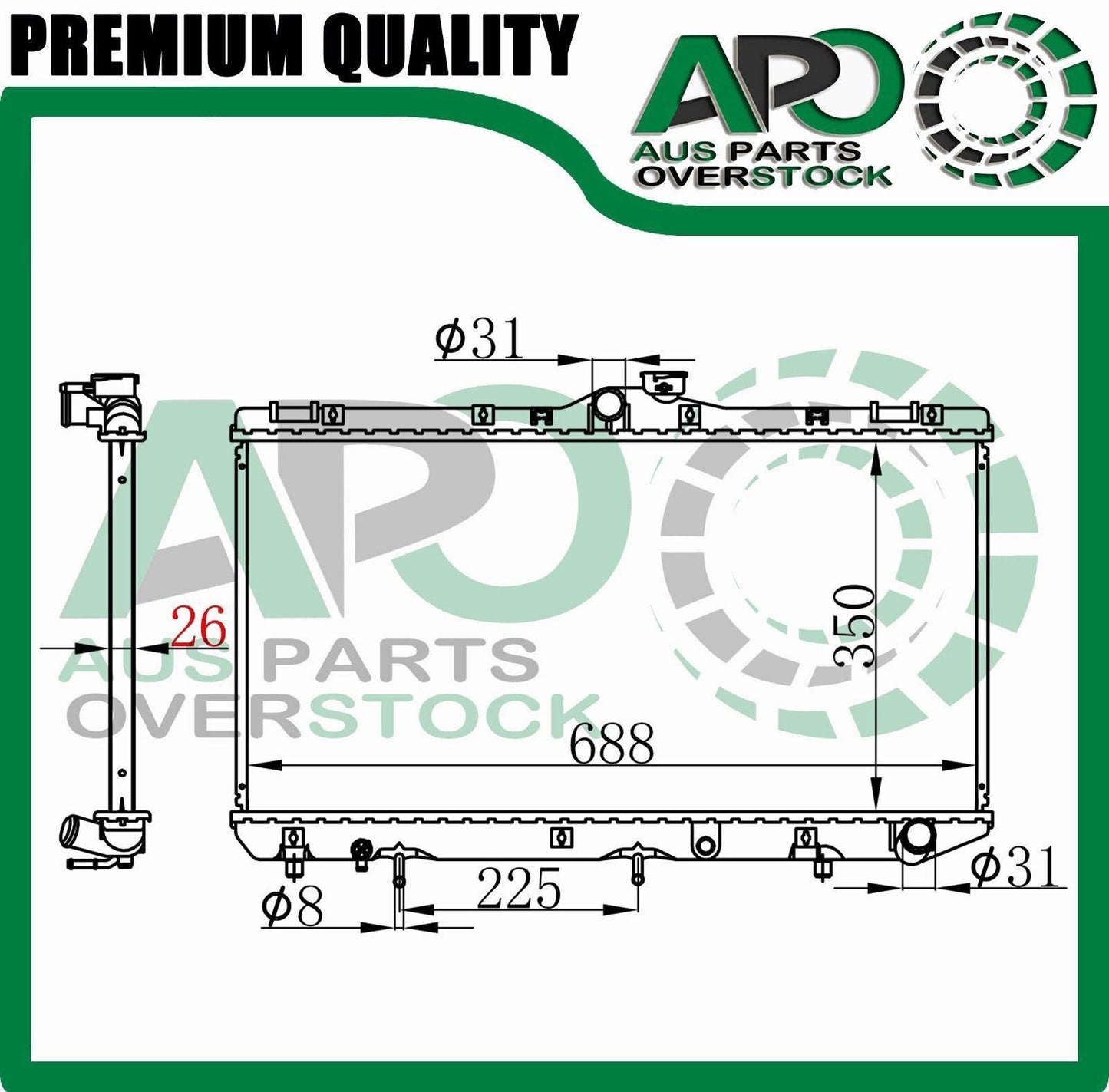 Radiator For TOYOTA COROLLA CE100 2.0L Diesel Auto Manual 1992-1998