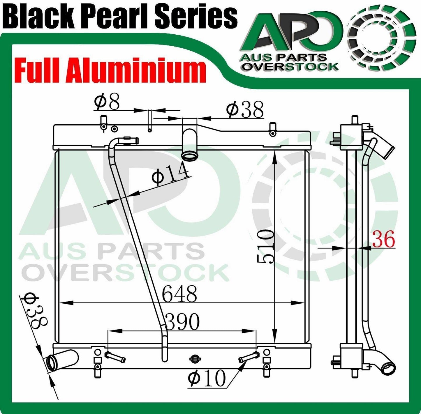 Full Alloy Radiator For TOYOTA Hiace 2.7L Petrol TRH LWB SLWB Auto Manual 2005-