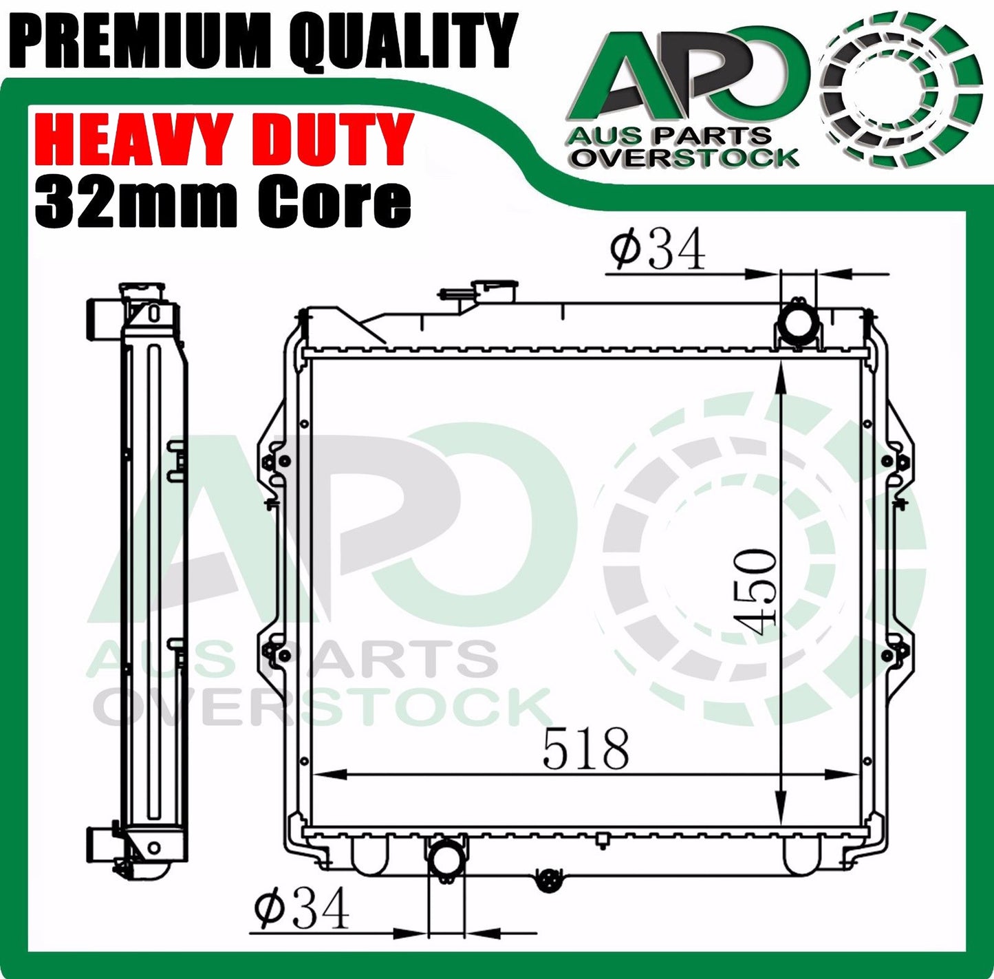 HD Radiator For TOYOTA HILUX RZN147 154 RZN16 179 2.7L Petrol 97-05 Manual Only
