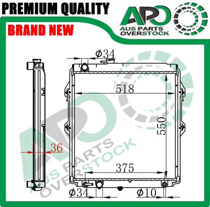 Radiator fits for TOYOTA HILUX 4x4 KZN165R 3.0L Diesel / VZN167 V6 3.4L Petrol