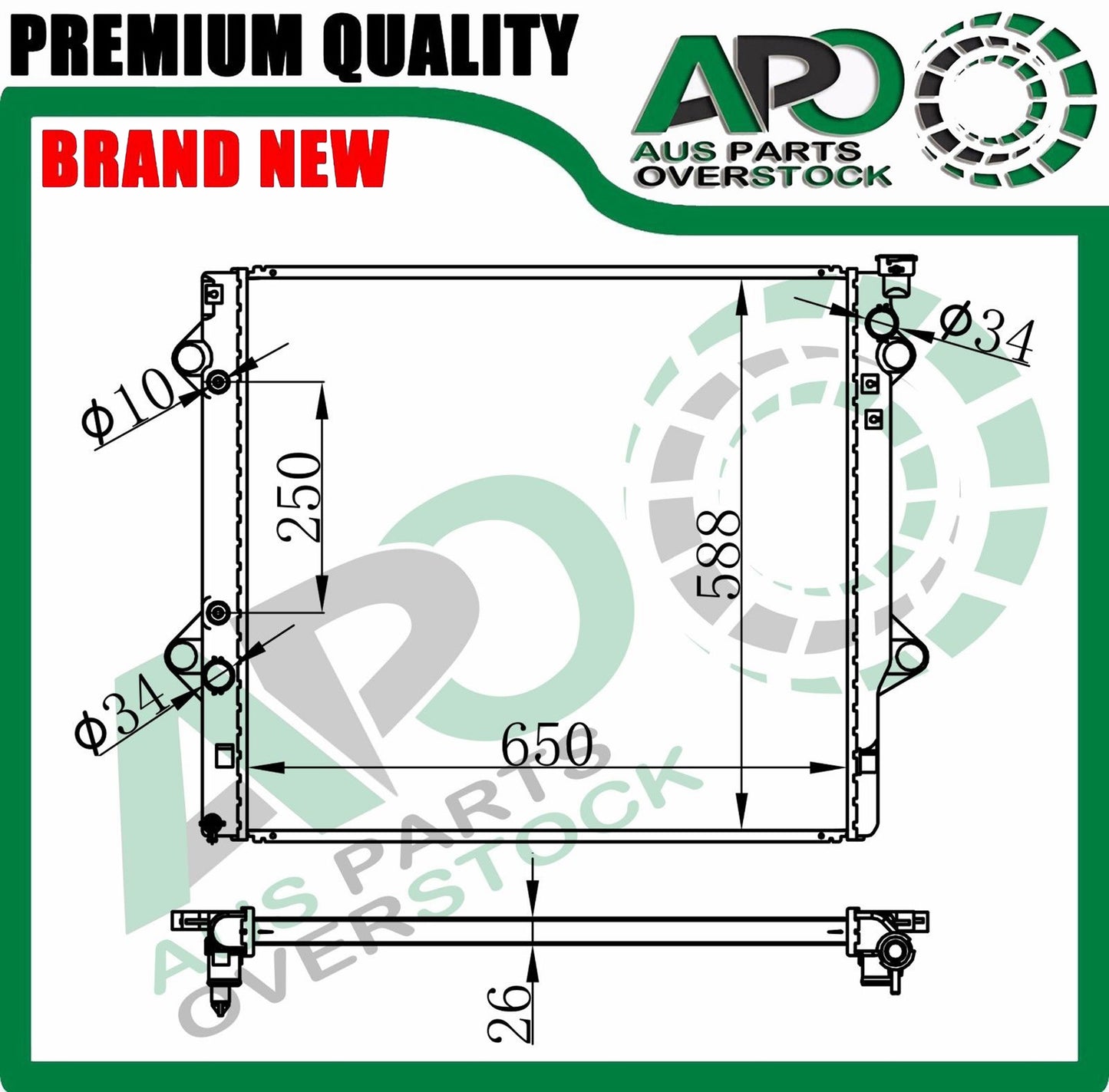 Radiator for TOYOTA Landcruiser Prado RZJ120R 2.7L / GRJ120R 4.0L Petrol