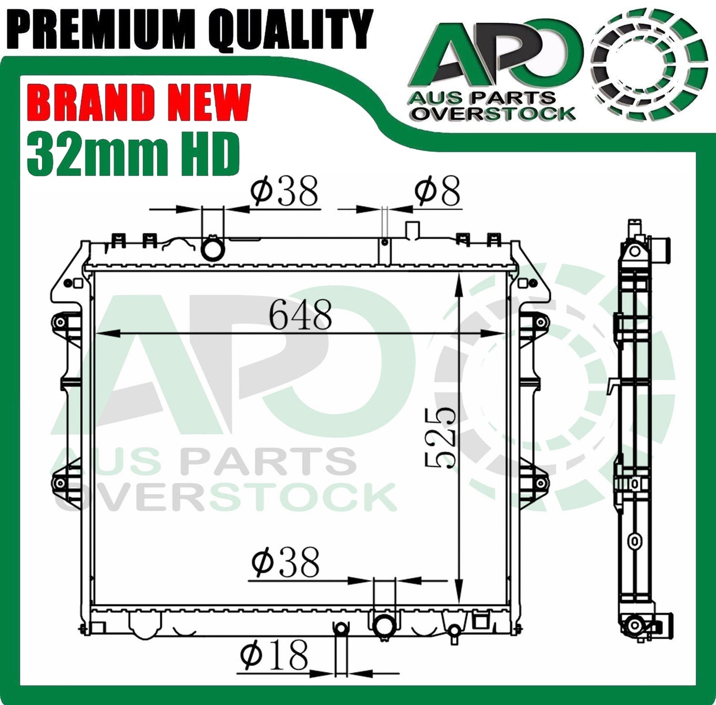 Radiator For TOYOTA HILUX KUN16R KUN26R 3.0L Turbo Diesel Manual 2005-On