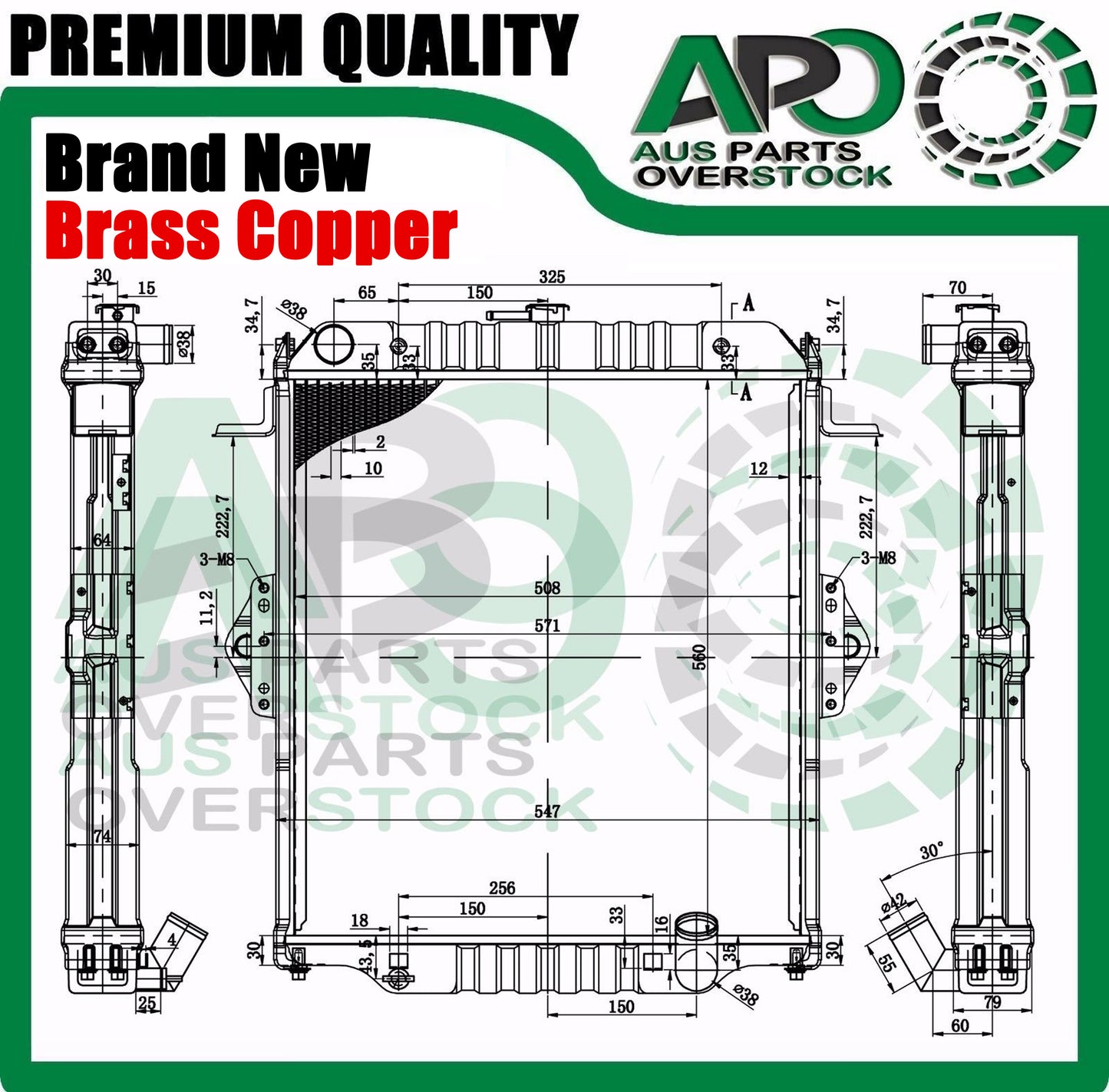 4Row Brass Radiator For Toyota Landcruiser FZJ78 FZJ79 70 Series 1999-2006