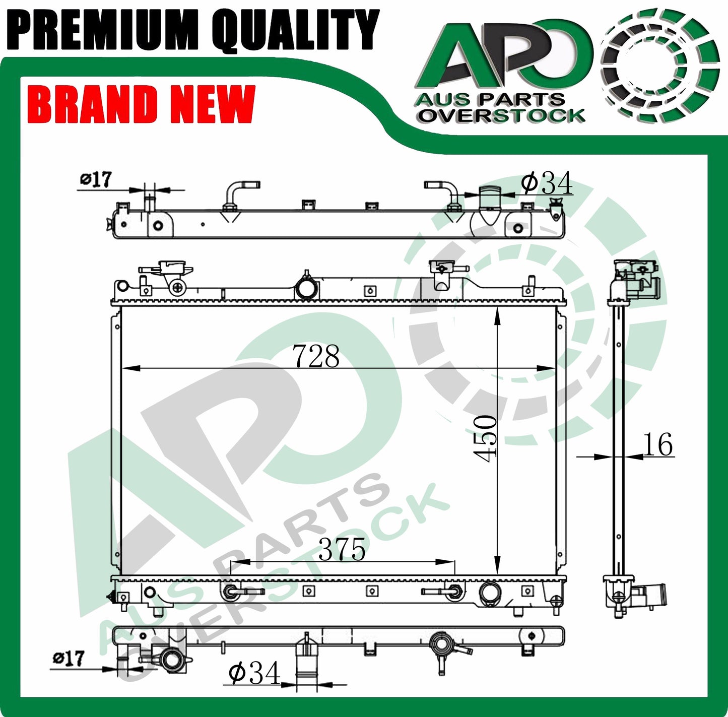 Radiator For TOYOTA ESTIMA Hybrid AHR10W 2AZFXE 05/2001-01/2006