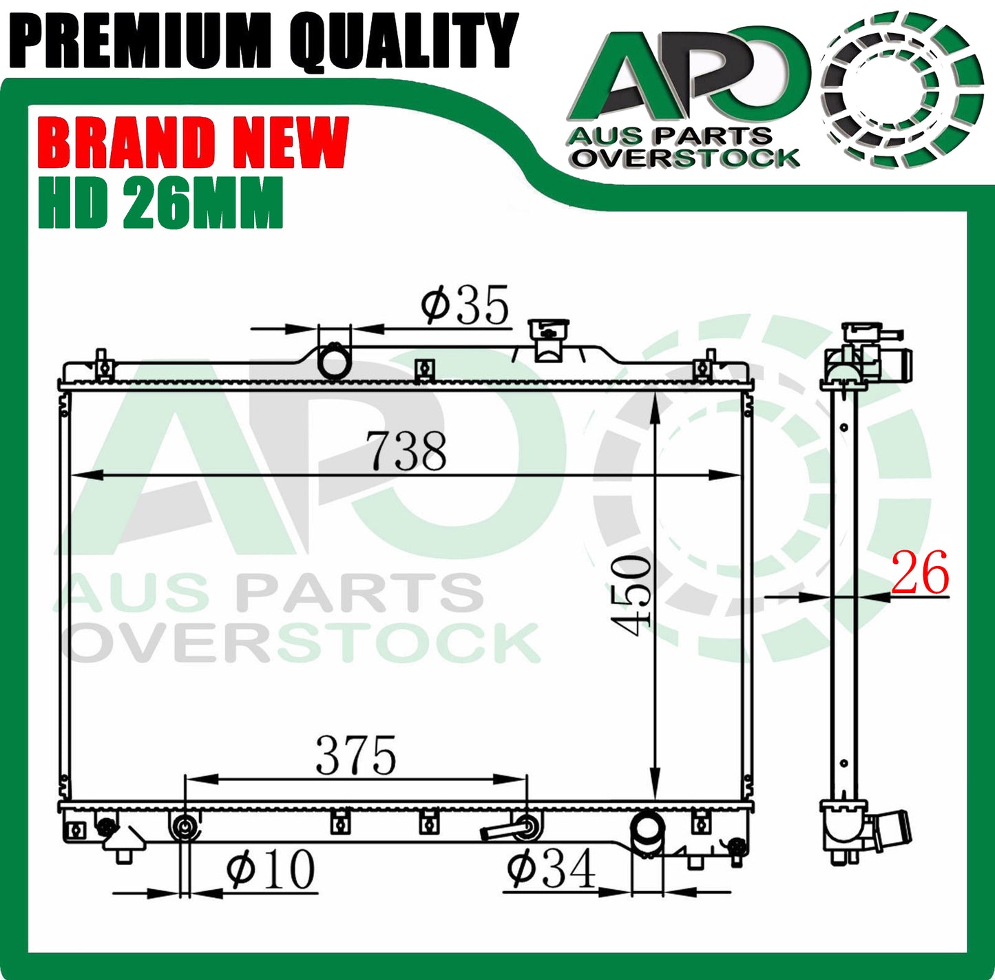 Radiator For TOYOTA TARAGO ACR30R 2.4L Petrol 2/2000-12/2005