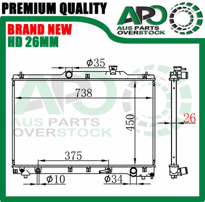 Radiator For TOYOTA TARAGO ACR30R 2.4L Petrol 2/2000-12/2005