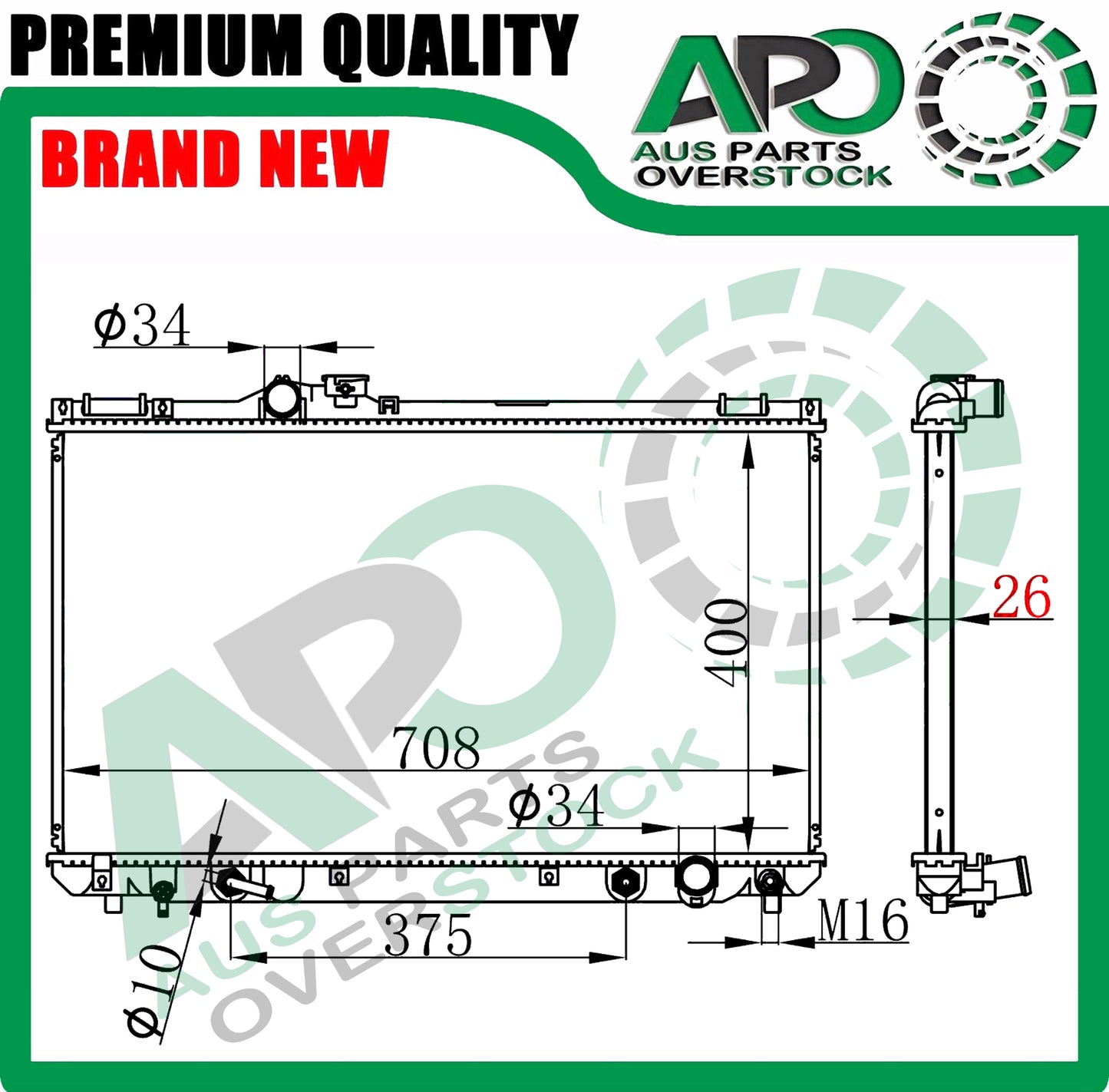 Radiator for TOYOTA CHASER MARK 2 JZX100 1996-2001 Auto Manual 400mm Height