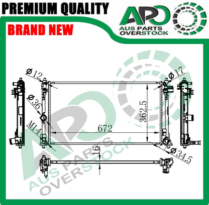 Radiator For LEXUS UX200 MZAA10R 2.0L Petrol Auto Manual 12/2018-On