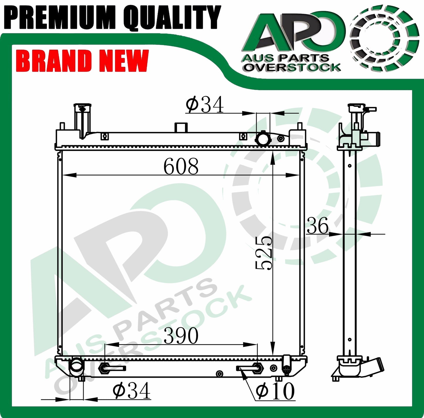 Radiator for TOYOTA GRANVIA / GRAND HIACE RCH11W 3RZFE 08/1995-04/1998
