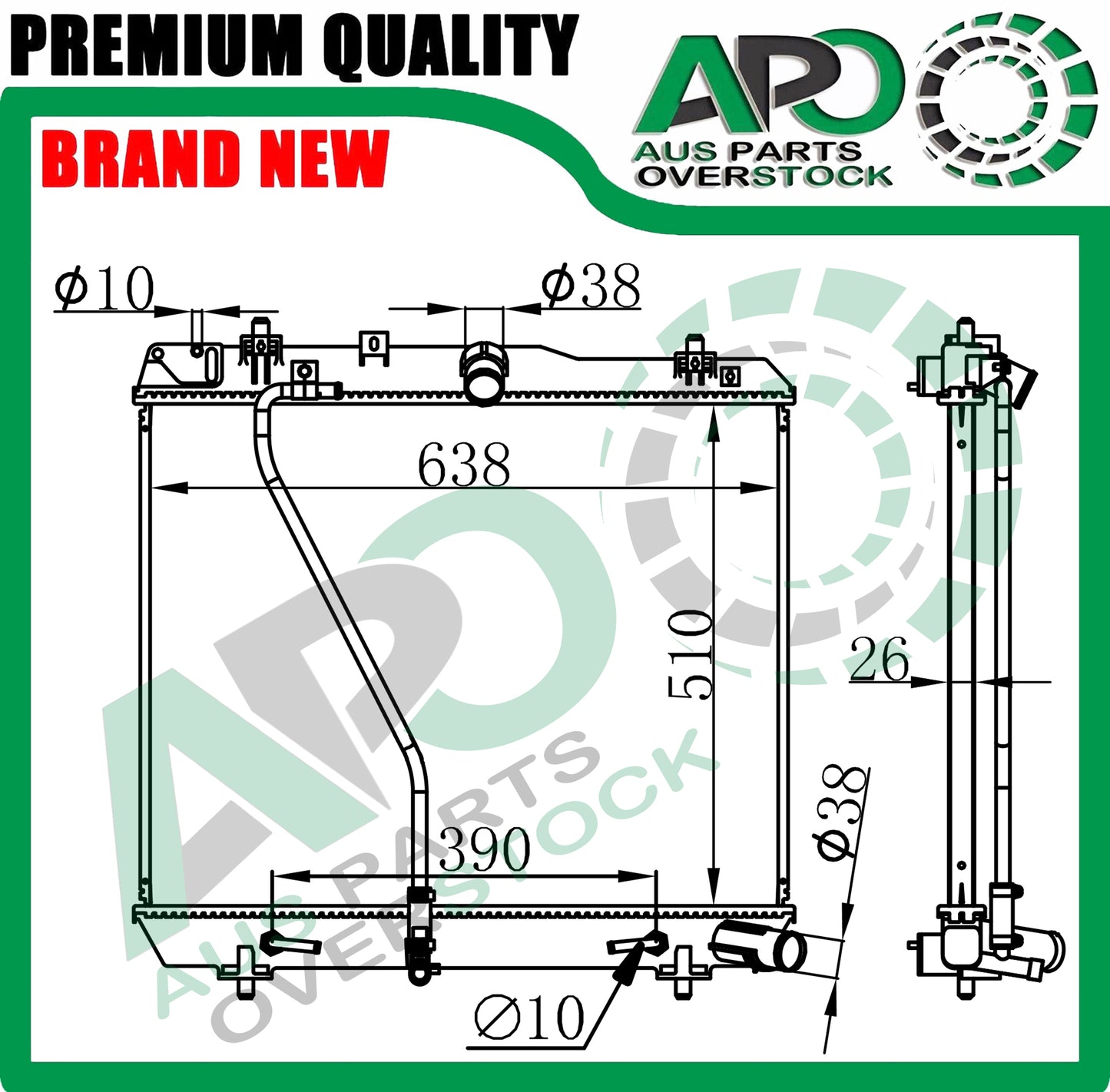 Radiator For TOYOTA Hiace KDH201 KDH221 KDH223 3.0L Diesel 2015-2019