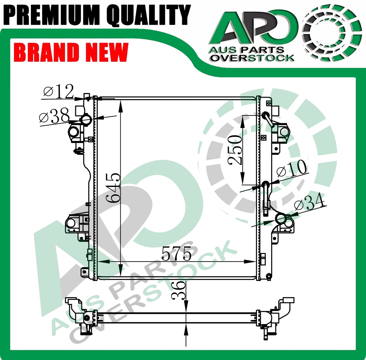 Radiator Fit TOYOTA Landcruiser Prado GDJ150R 2.8L Turbo Diesel 2016-On
