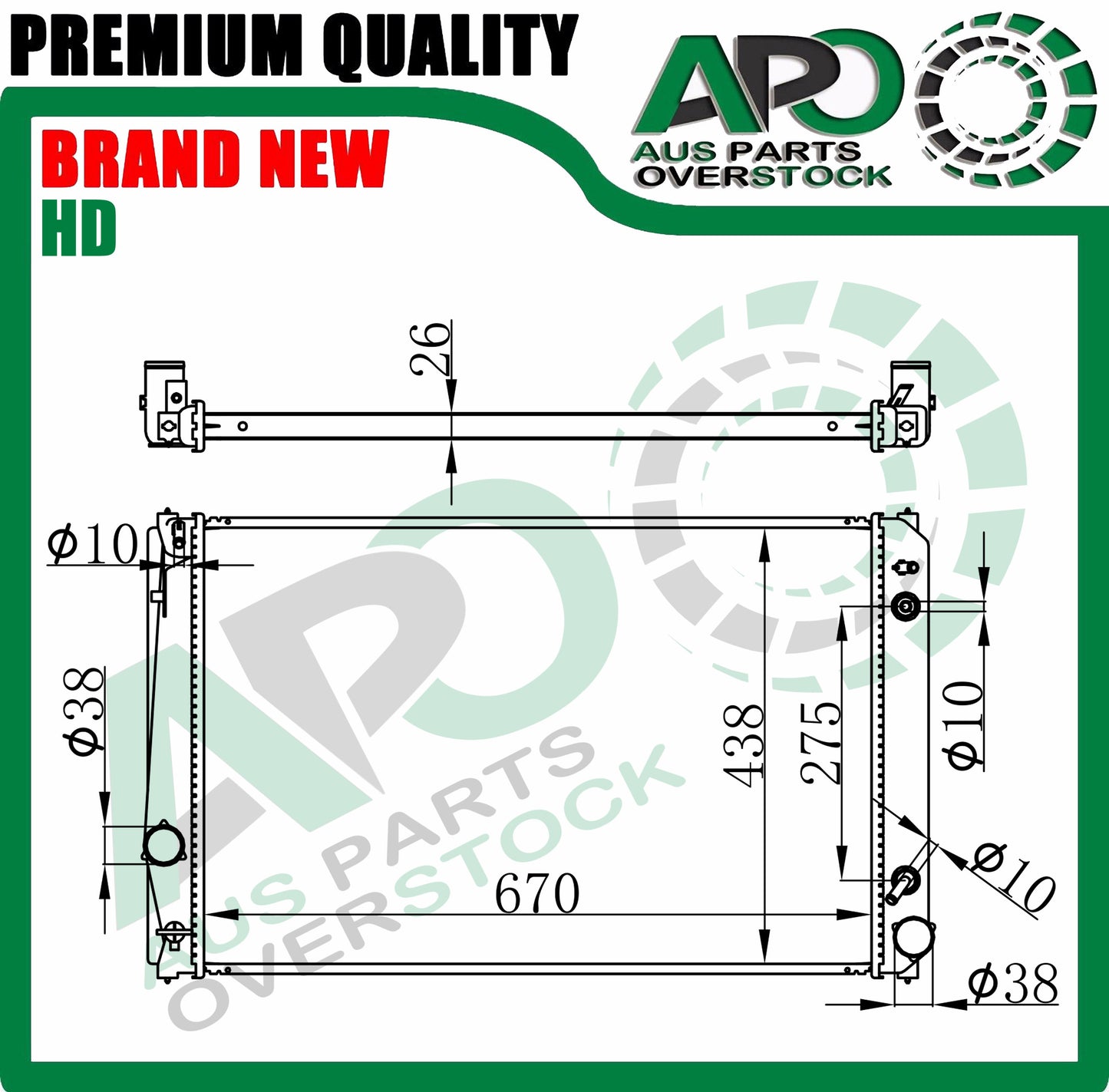 Radiator For TOYOTA TARAGO GSR50R 3.5L 6Cyl Petrol Auto Manual 1/2006-On