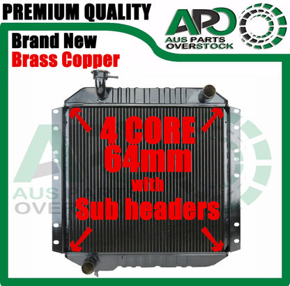 4 Row Copper Brass Radiator For TOYOTA Landcruiser 40 Series BJ40 BJ42 3.0L 3.2L