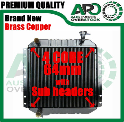 4 Row Copper Radiator For TOYOTA Landcruiser 40 Series BJ40 BJ42 3.4L Diesel