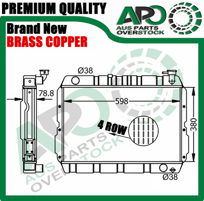 4 Row Copper Brass Radiator For TOYOTA LANDCRUISER FJ60 FJ61 FJ62 Petrol
