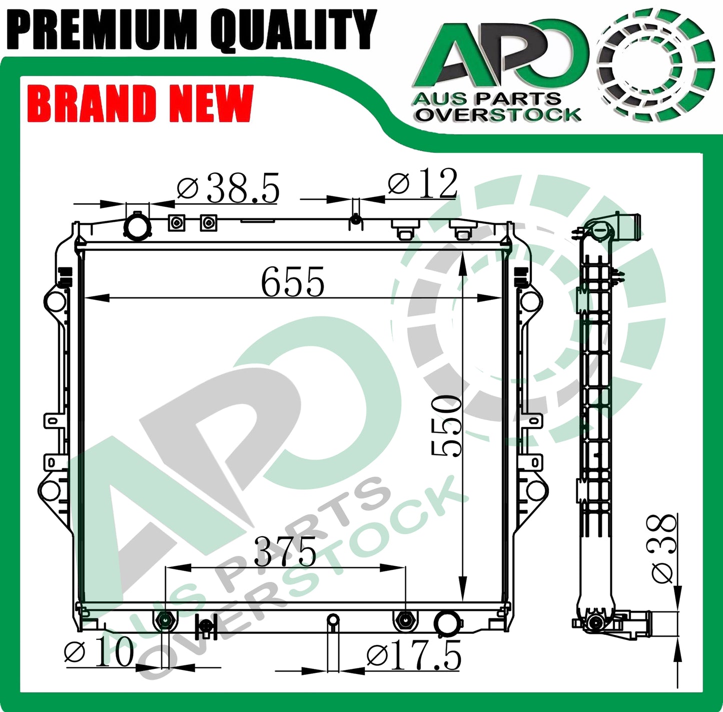 Full Alloy Radiator for TOYOTA FORTUNER GUN156R 2.8L Turbo Diesel Auto Manual