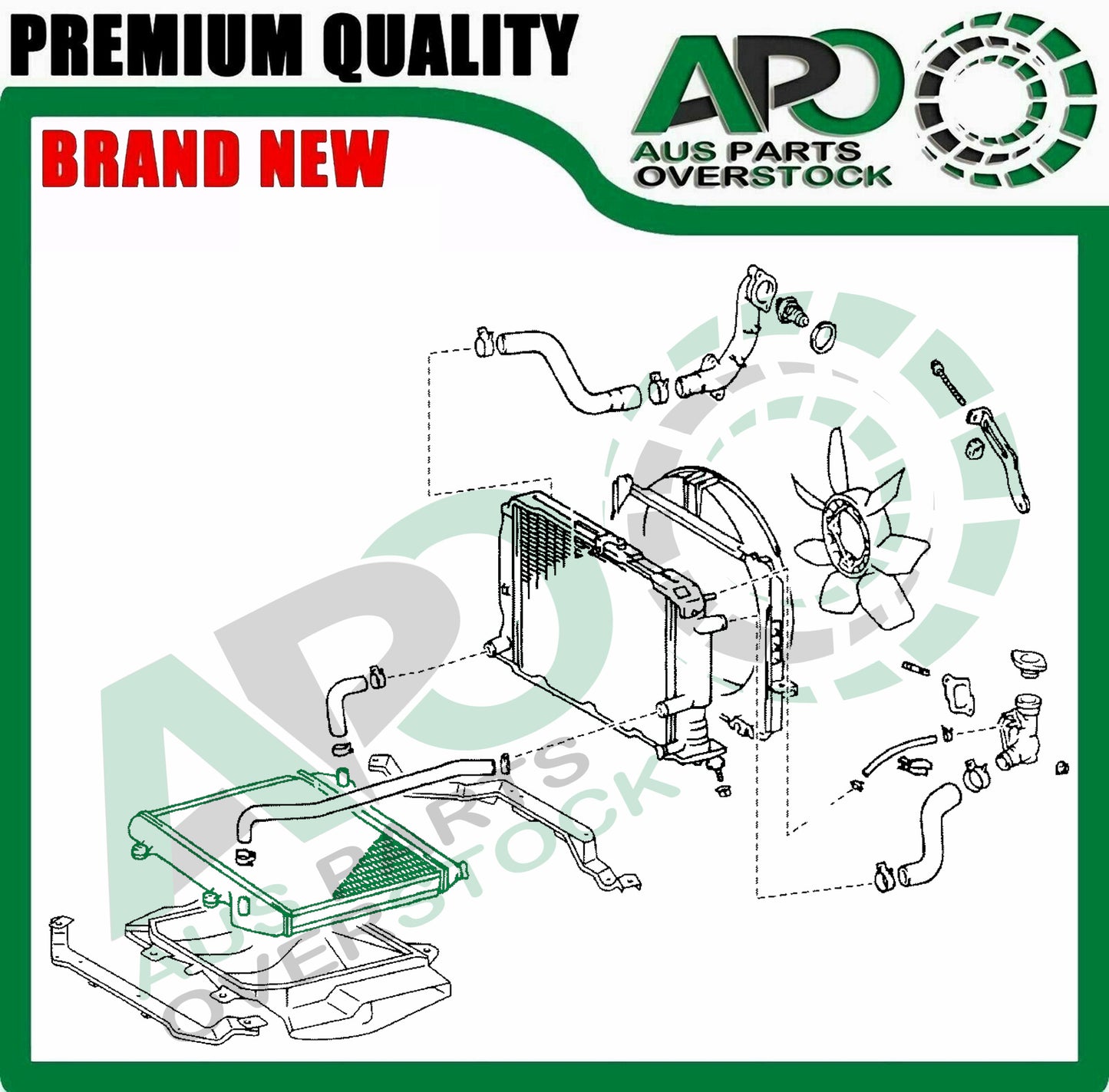 Sub Auxillary Radiator For Hiace Super Custom KZH100G 1KZ-TE 96-04 450mm Core