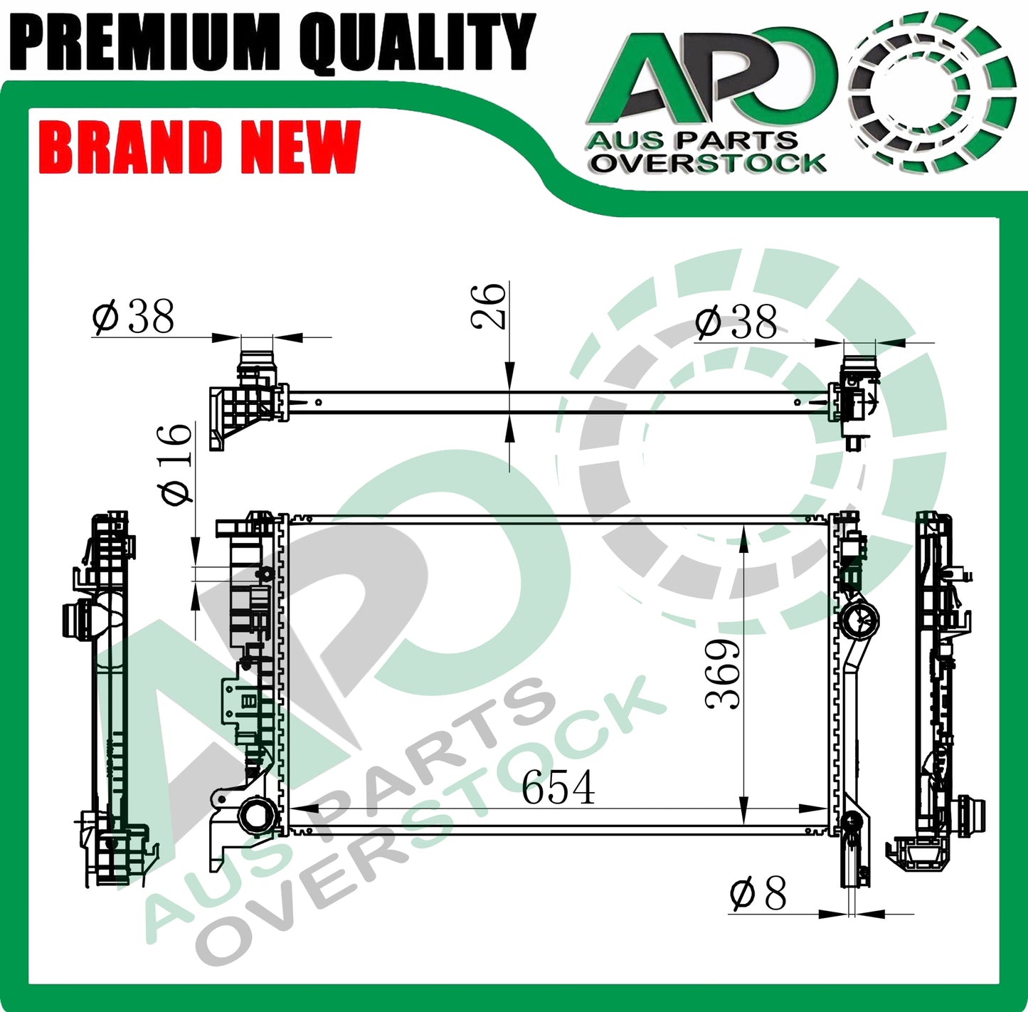 Radiator VOLVO XC90 2.5T 3.2L D5 T6 V8 Petrol / Diesel 10/02-On
