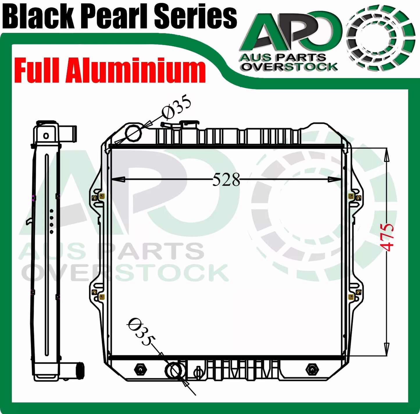 Full Alloy Radiator For TOYOTA HILUX LN147-172R (475 H) 3.0L Diesel 97-05