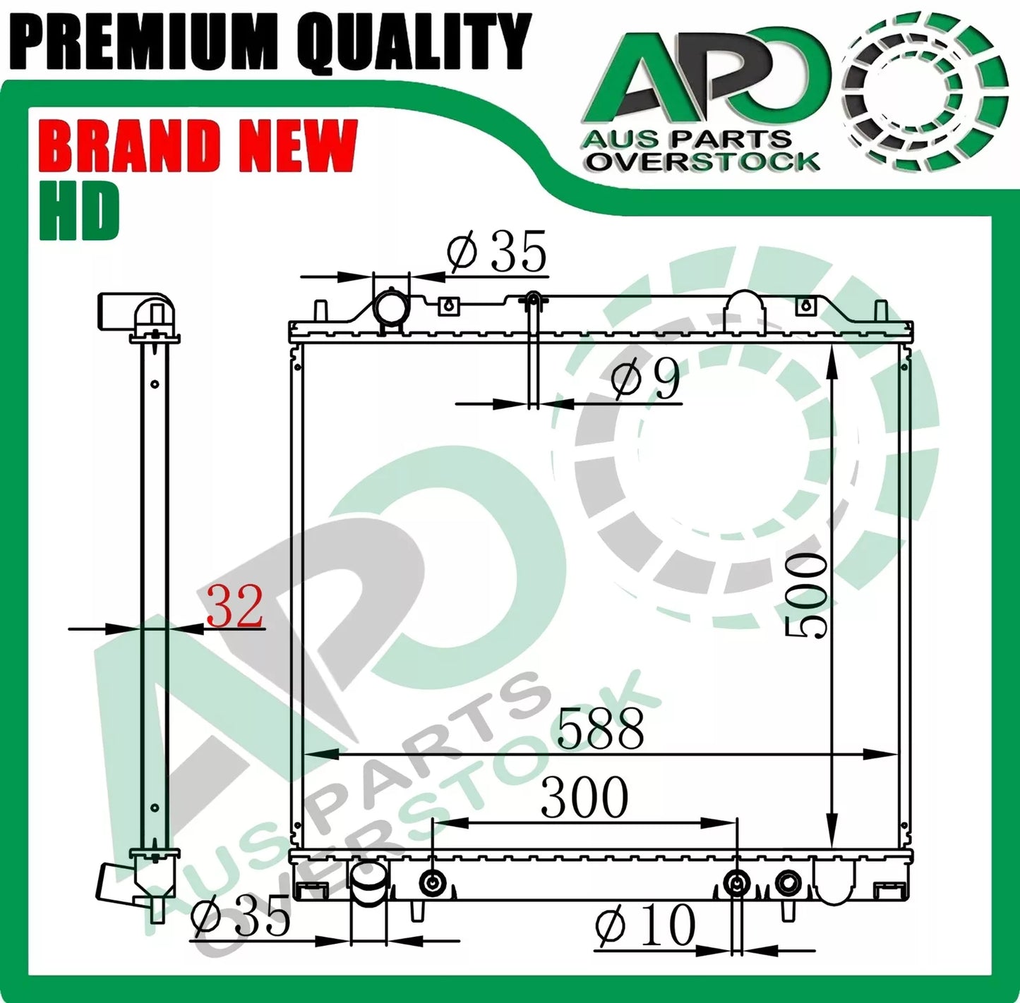 Heavy Duty 32mm Radiator For Mitsubishi Delica L400 Express Starwagon WA 1994-2004