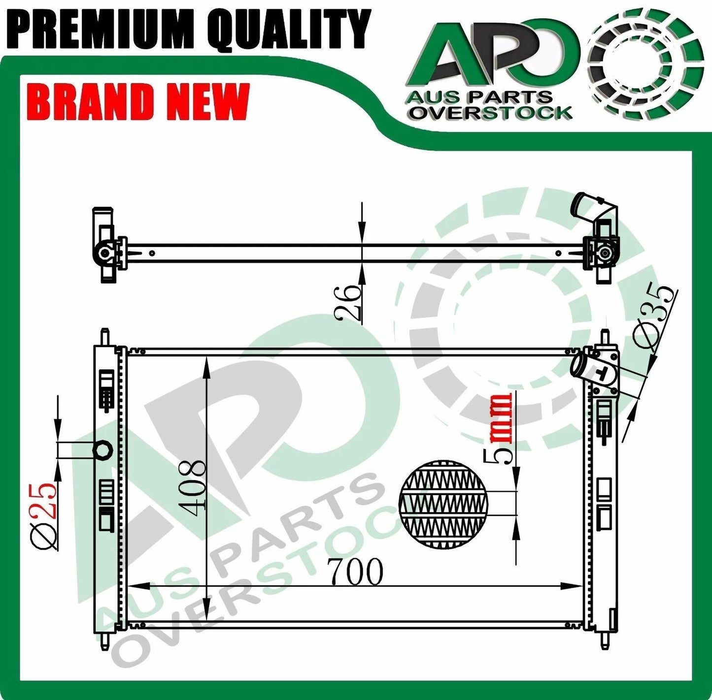 Radiator For MITSUBISHI ASX XA XB 1.6L Diesel Manual 2010-On