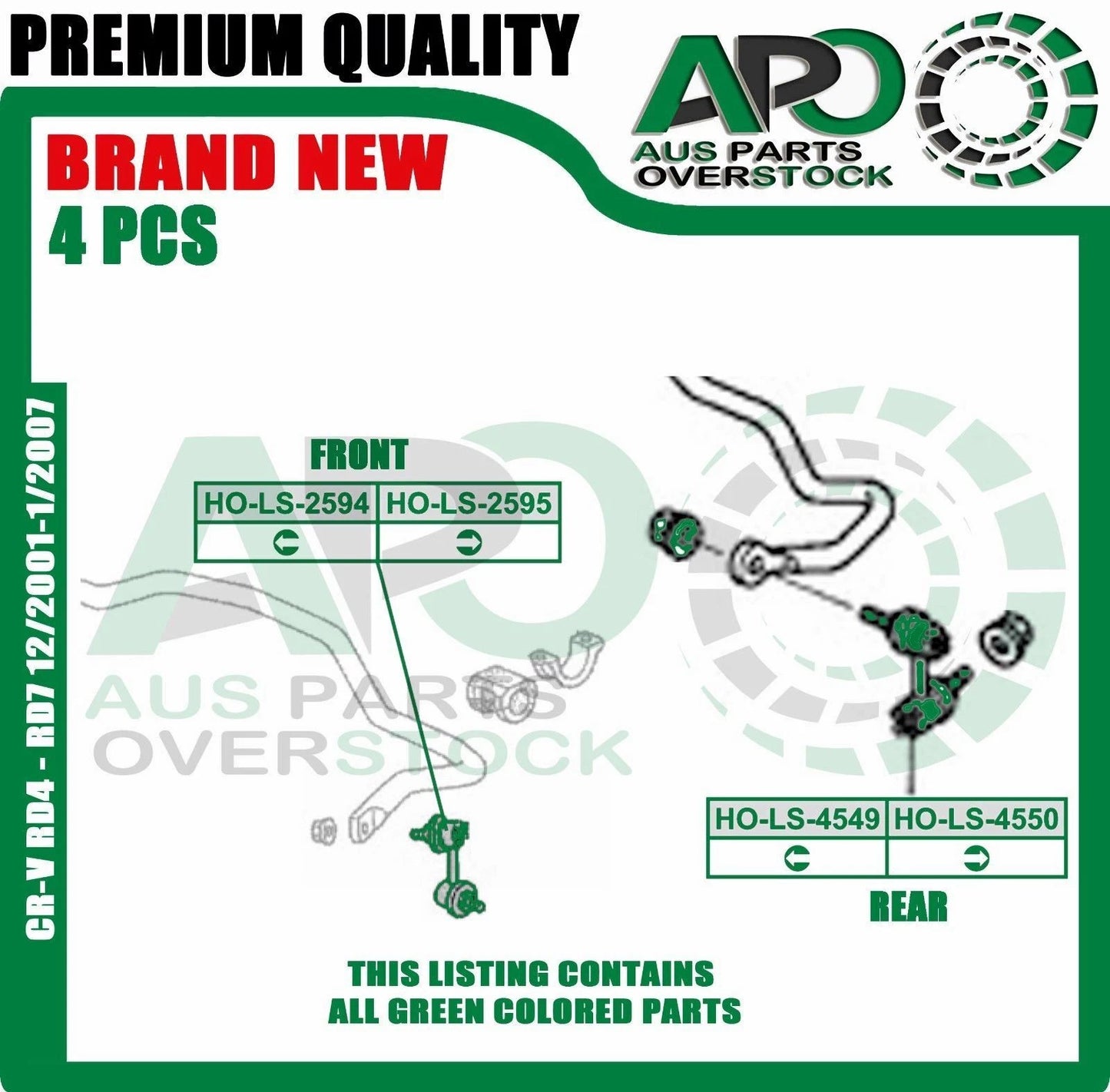 HONDA CR-V RD4 RD7 2002-2006 Front & Rear Stabilizer Sway Bar Link Kit 4 PCS