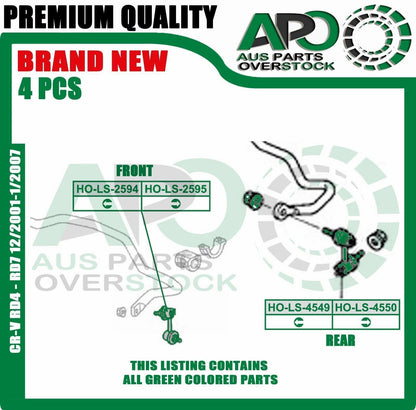 HONDA CR-V RD4 RD7 2002-2006 Front & Rear Stabilizer Sway Bar Link Kit 4 PCS