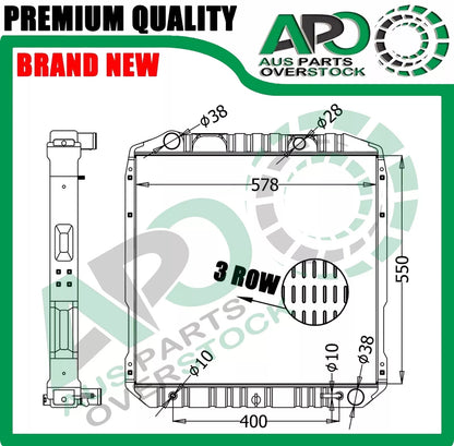 Copper Radiator for Toyota DYNA COASTER HDB50 HDB51 HZB50 Auto Manual 1995-2004