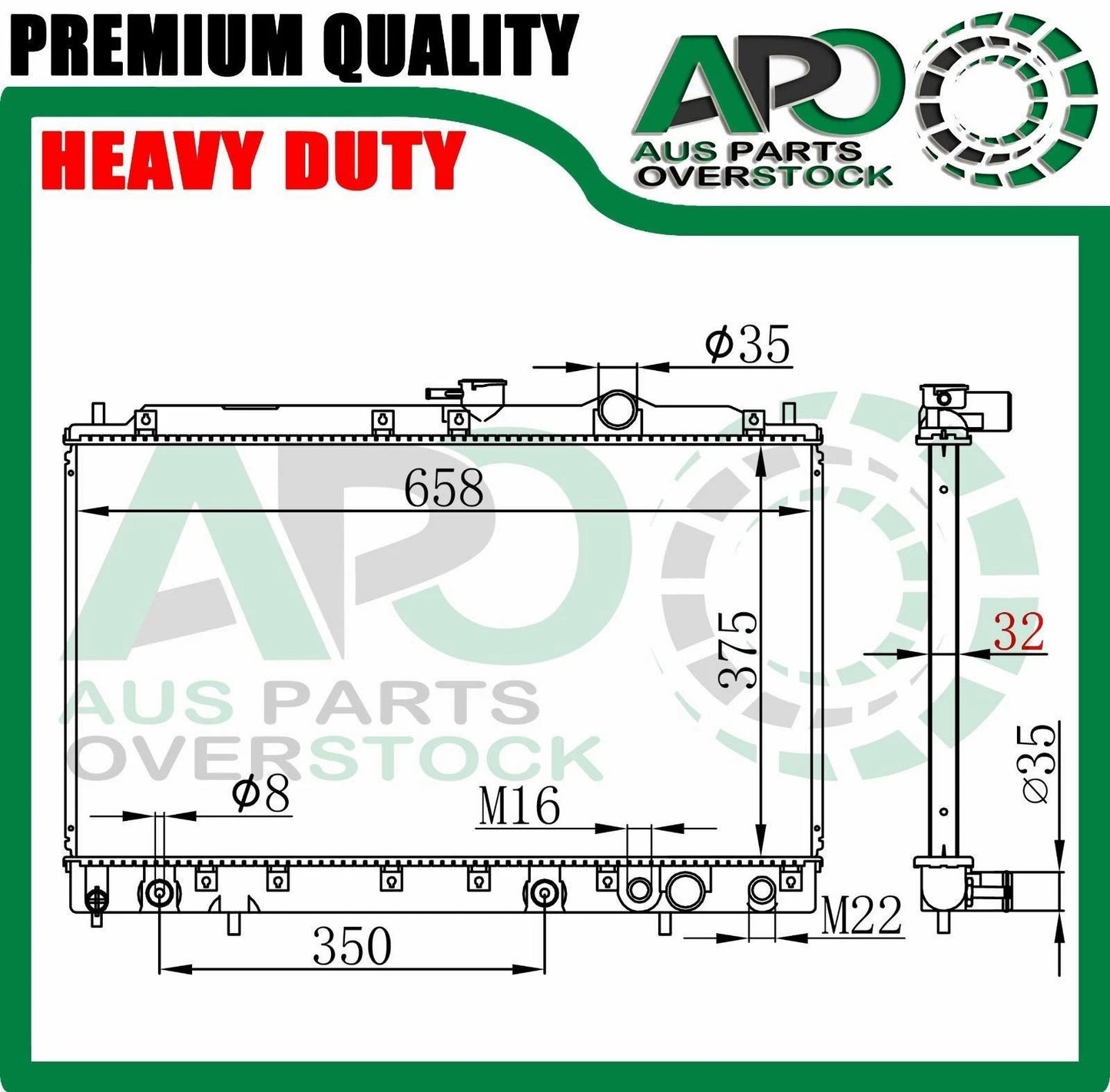 Heavy Duty 32mm Radiator For MITSUBISHI GALANT HG/ HH 2.0L Auto Manual 5/1987-2/1993