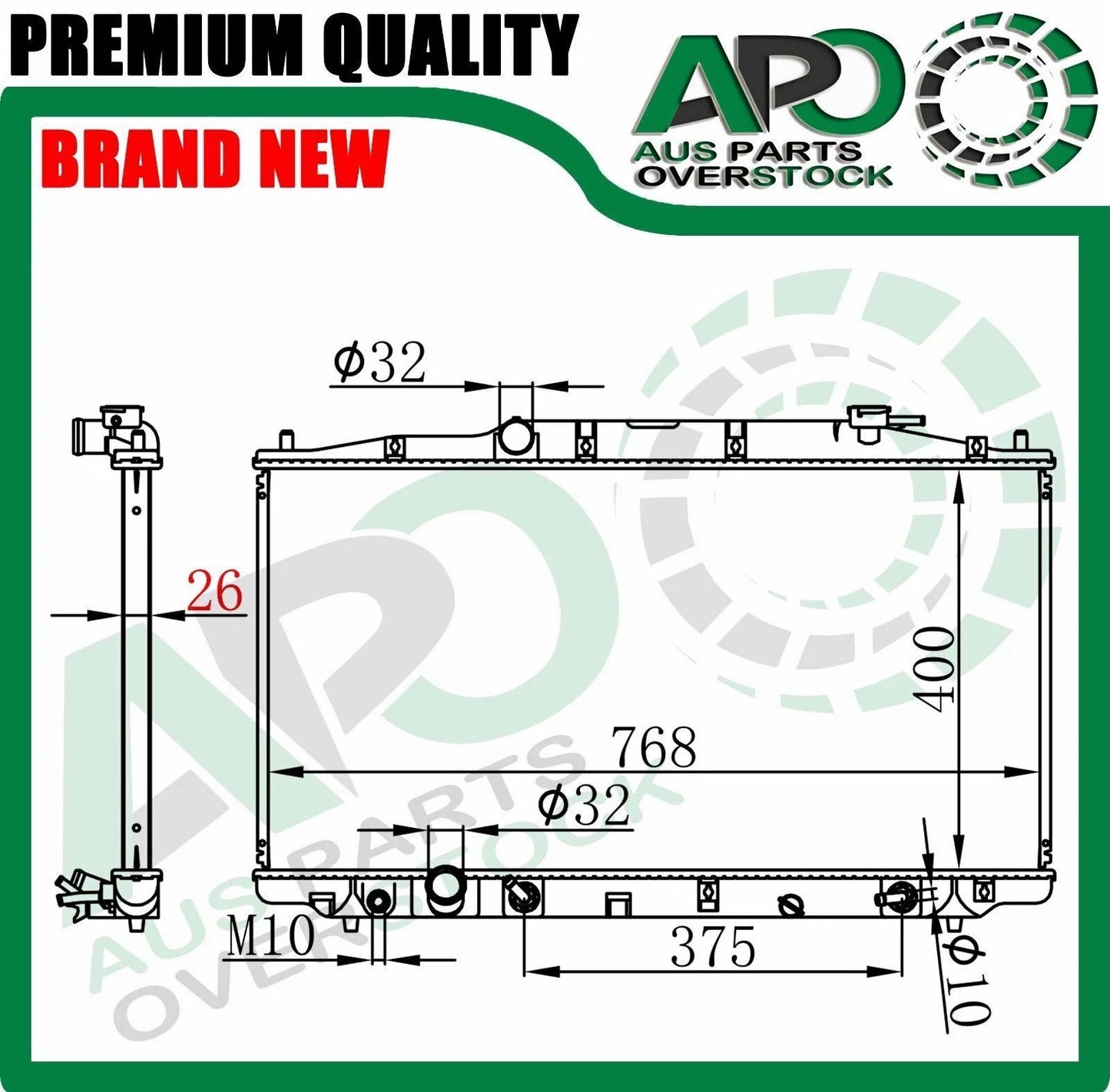 Radiator For HONDA ACCORD CP 3.5L V6 02/2008-2012 Auto Manual