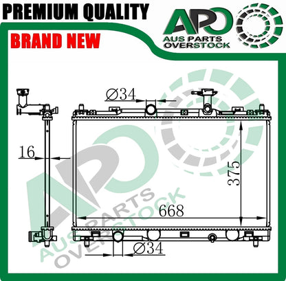 Radiator SUZUKI S-CROSS JY 1.6L M16A Petrol Manual 8/2013-ON