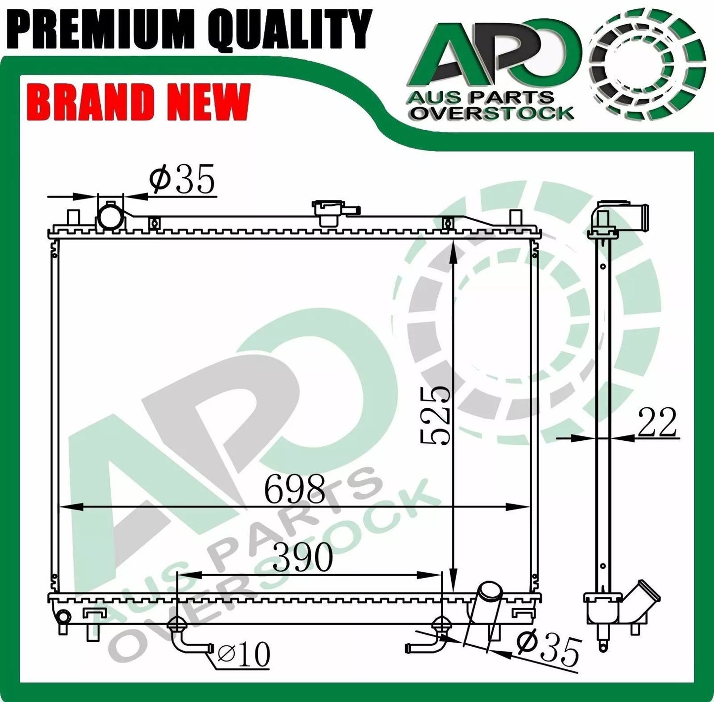 Radiator For Mitsubishi Pajero NM NP NS NT 5/2000-On Diesel Auto Manual