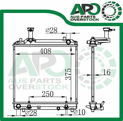 Radiator for SUZUKI ALTO GF HA25 HA35 1.0L 3Cyl 2009-On