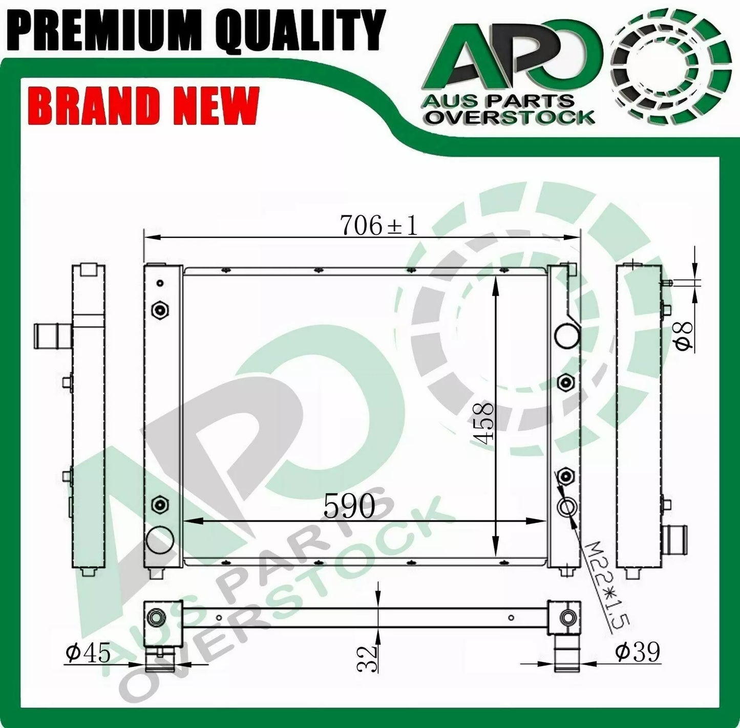 Full Alloy Radiator For JAGUAR XJ40 3.2L 4.0L AJ-6 6Cyl Petrol 11/1989-11/1994