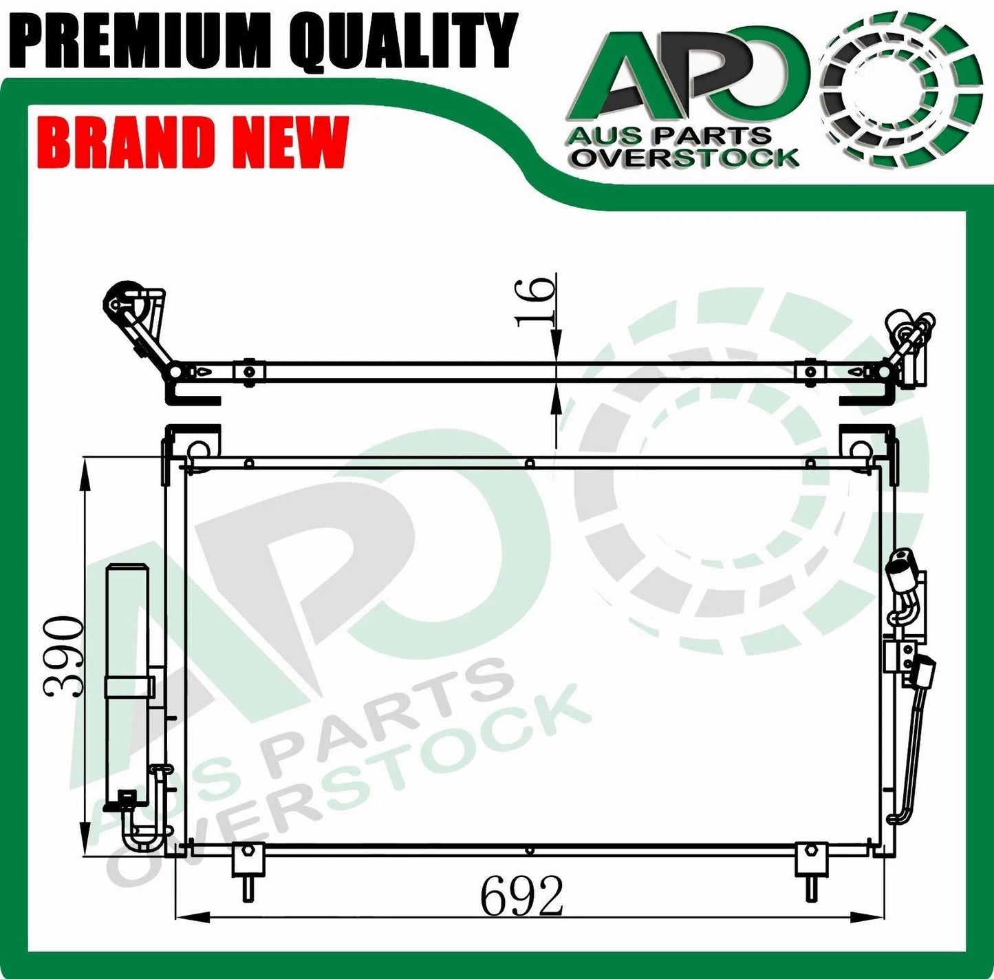 Air Condenser for MITSUBISHI Outlander ZE ZF 2.0L 2.4L Petrol 2002-10/2006