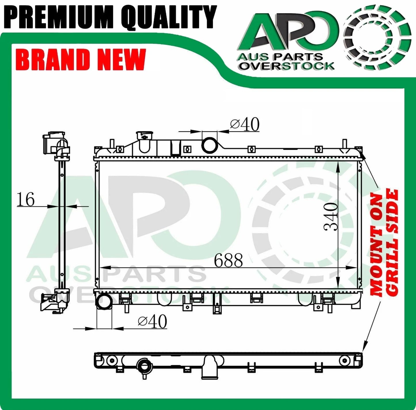 Radiator for SUBARU FORESTER SJ 20B 2.0L 25B 2.5L Petrol 8/2012-2018