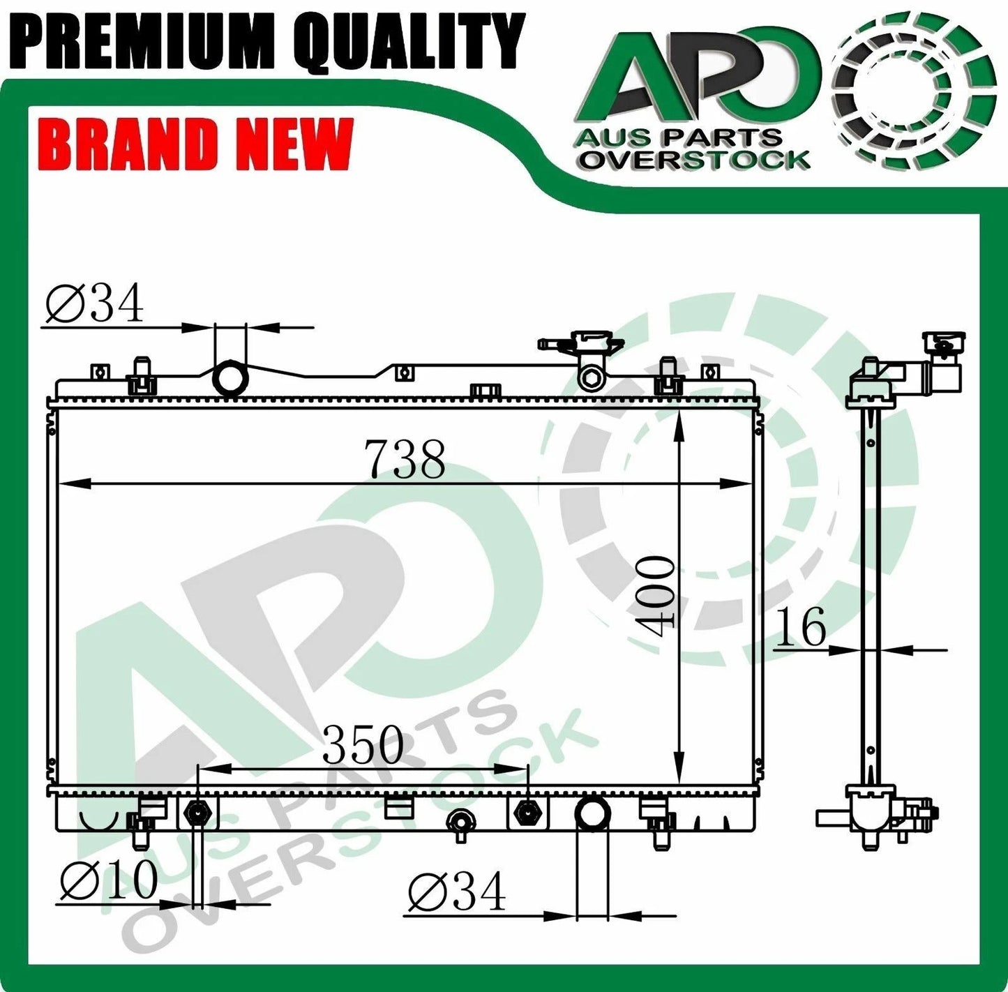 Radiator SUZUKI KIZASHI FR 2.4L 4Cyl 2010-On Auto Manual