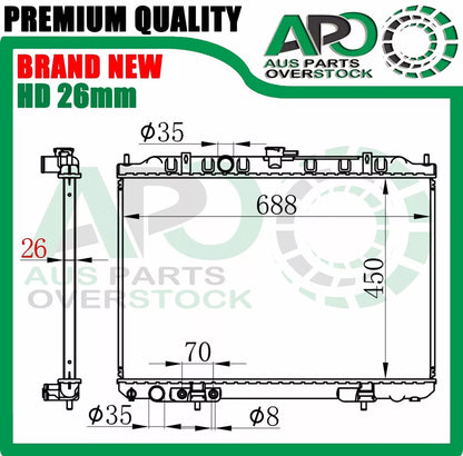 Radiator For NISSAN X-TRAIL XTRAIL T30 2.5L Petrol Auto Manual 2001-2007 + Cap