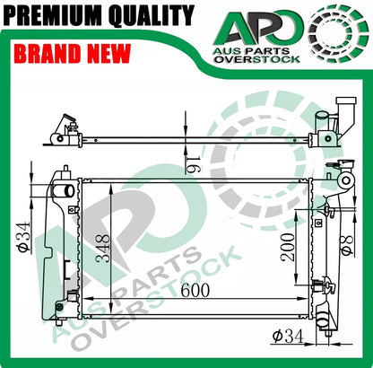 Radiator FOR TOYOTA COROLLA ZZE122R 10/2001-4/2007 Auto Manual With Cap
