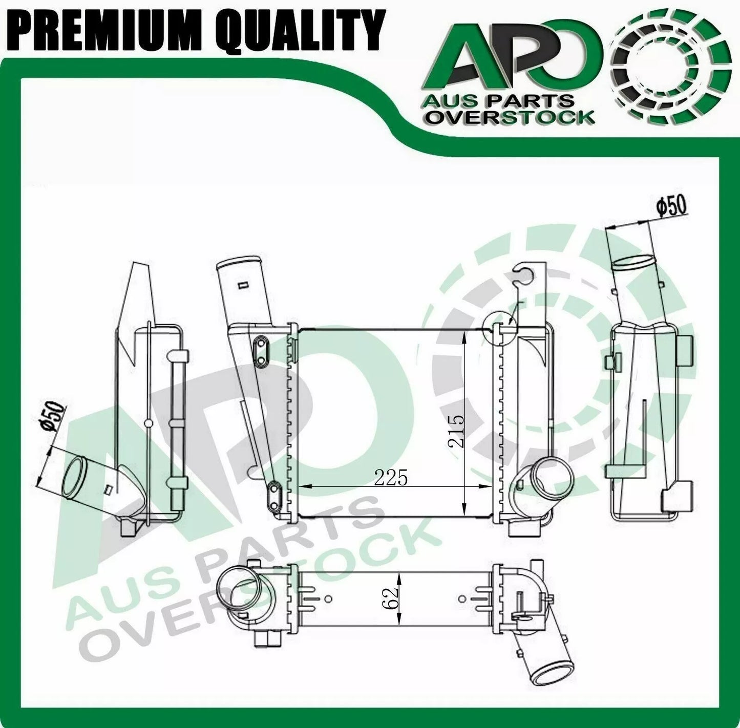 Intercooler for Nissan Navara D22 YD25 2.5L Turbo Diesel 2008-2015