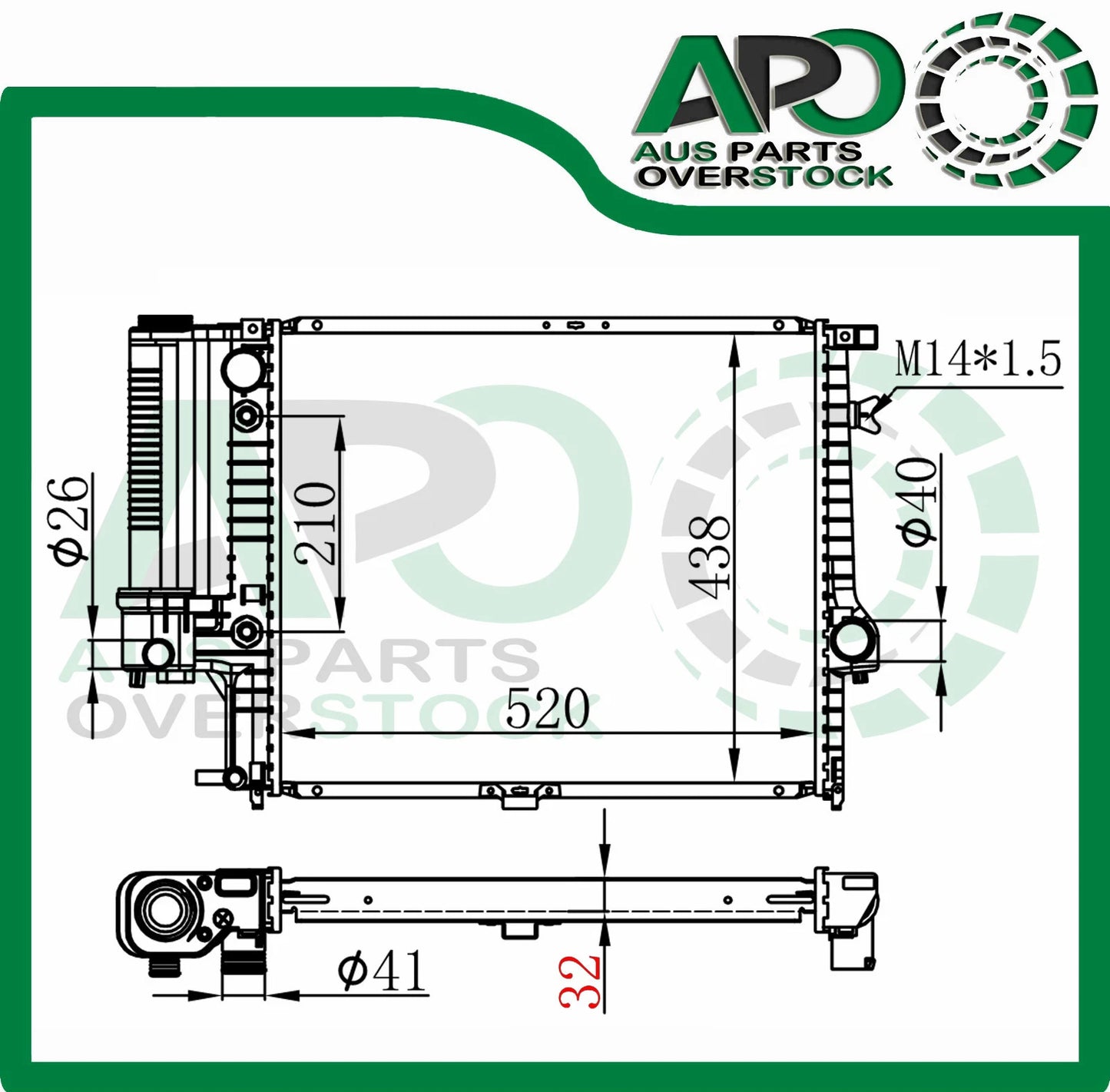 Radiator for BMW 5 Series E34 E36 E39 520i 525i 1988-1994
