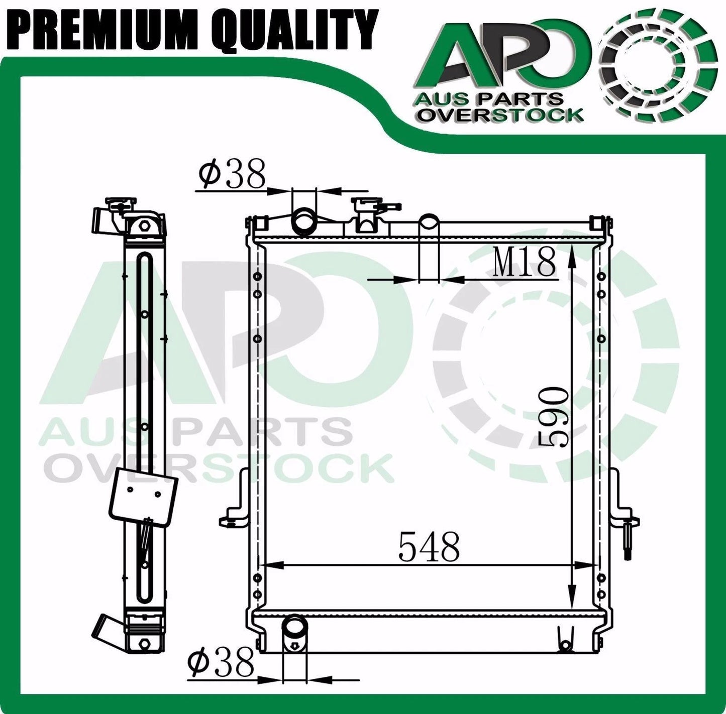 Radiator For ISUZU NPR400 NPR300 NQR300 2004-2007 590mm Core Height
