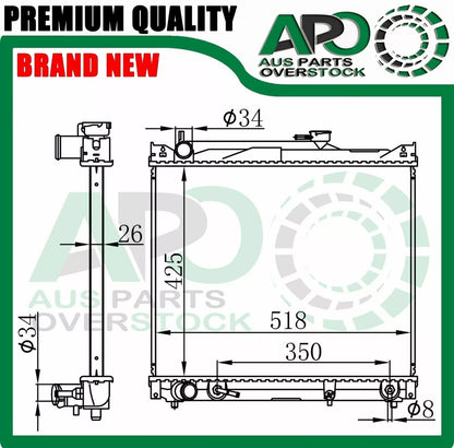 Radiator SUZUKI Grand Vitara SQ 2.0L V6 Auto Manual 1998-2005