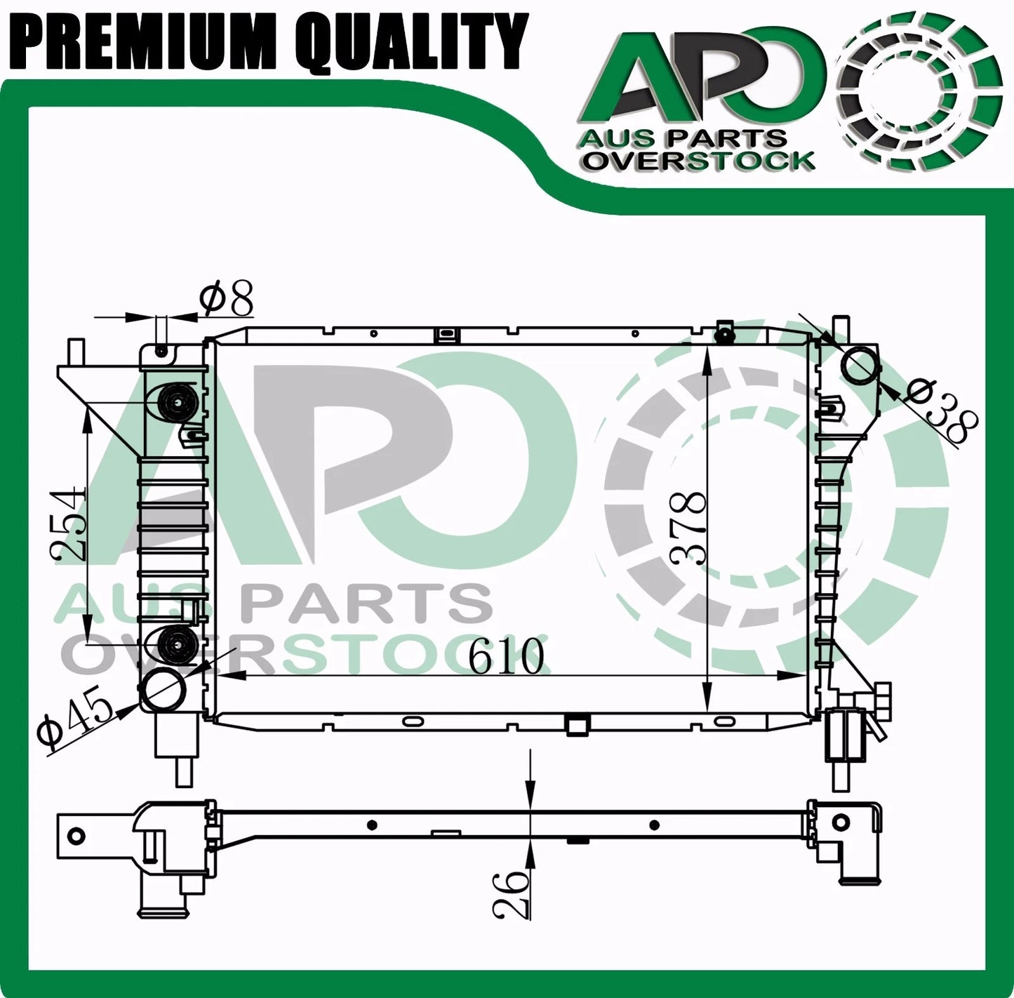 Radiator Fit FORD Mustang GT 4.6L V8 Auto Manual 1994 1995 1996
