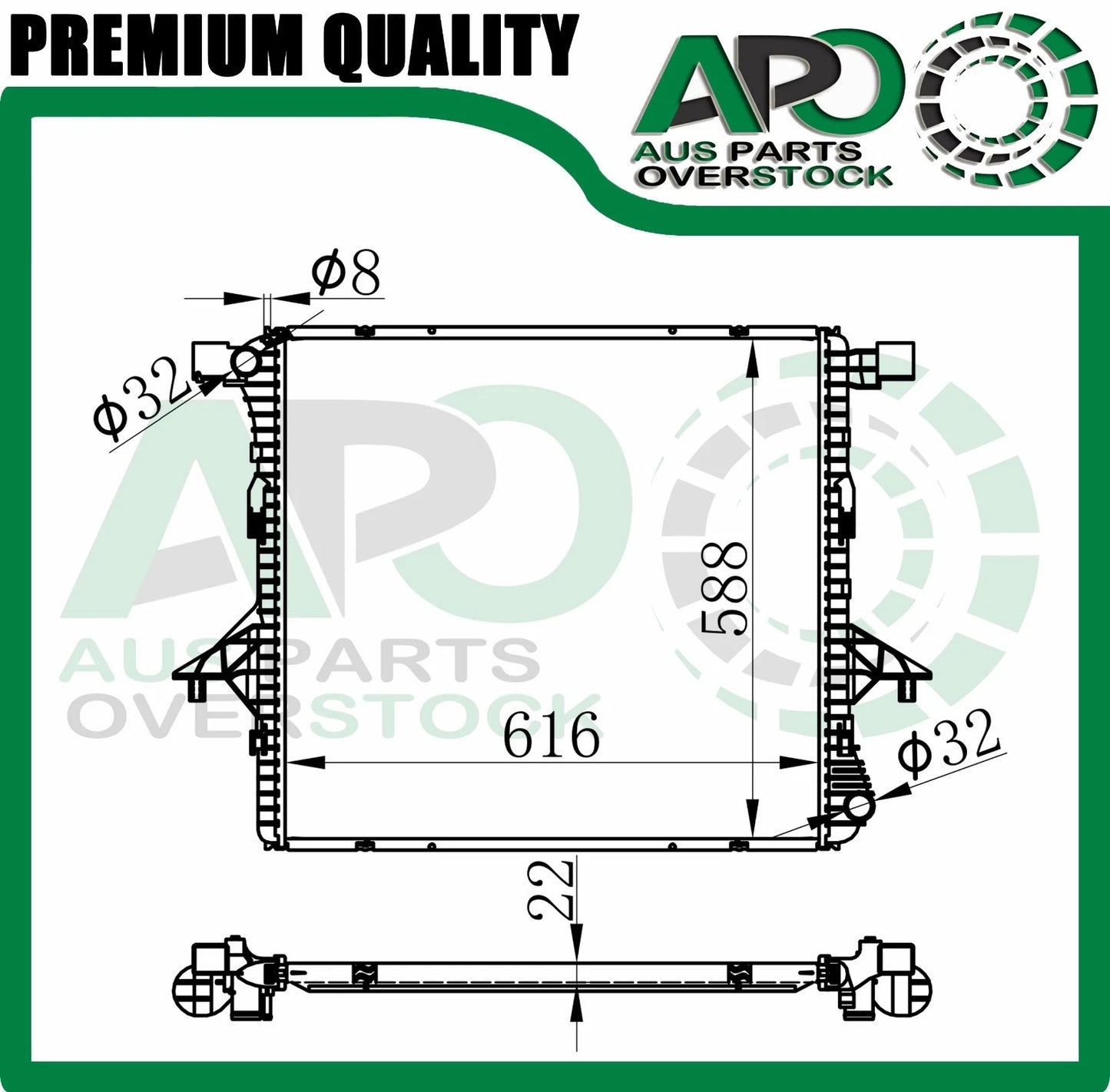 Radiator For VOLKSWAGEN AMAROK 2H 2.0L Turbo Petrol Diesel Auto Manual 10-On